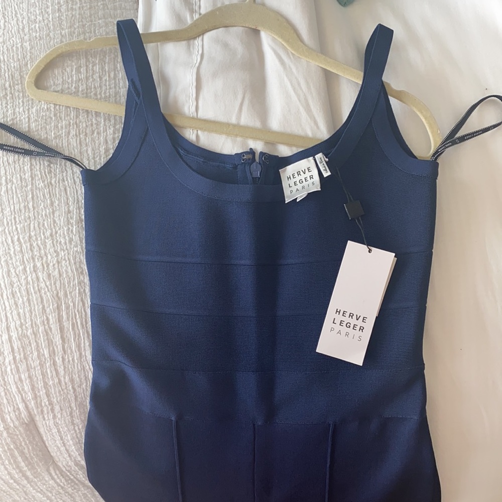 NWT Herve Leger Cropped Flare-leg Jumpsuit - Picture 8 of 16